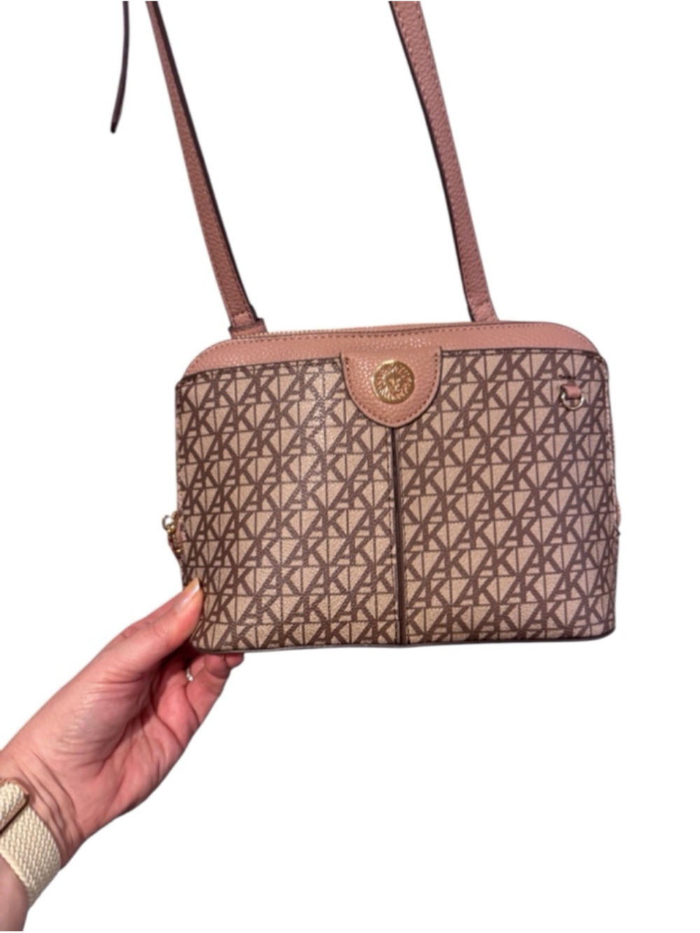 Women's Anne Klein Crossbody Bag Small Brown Pink